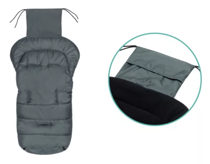 Preview: Fillikid Eco Big Dunkelgrau mit Gurtschlitzen für Kinderwagen und Buggy